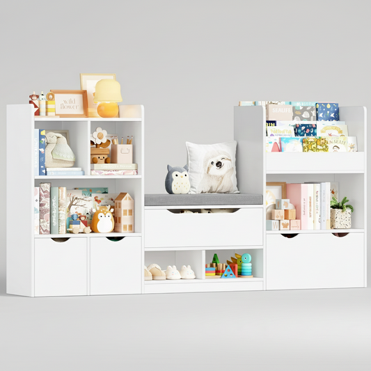 Meuble à jouets avec compartiments enfants NILS