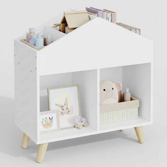 Bibliothèque à jouets en forme de maison MONTÉSSORI TILIO