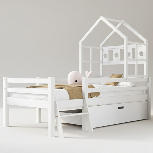 Lit maison enfants avec tiroir MADOX - 90x200cm